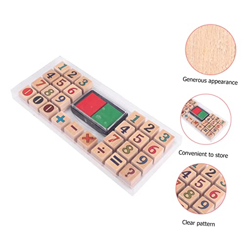 Tofficu Wood Toys 3 Sets Number Stamps Wooden for Card Making Diary Stamp Wood Block Number Stamper for Number Signet Stamper die Seal self Made Bamboo Scrapbook Kids Stamps