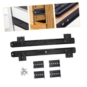 1 Pair Keyboard Track Black Serving Tray Computer Desk Accessories Parts Tray Under Desk Keyboard Tray Under Table Drawe