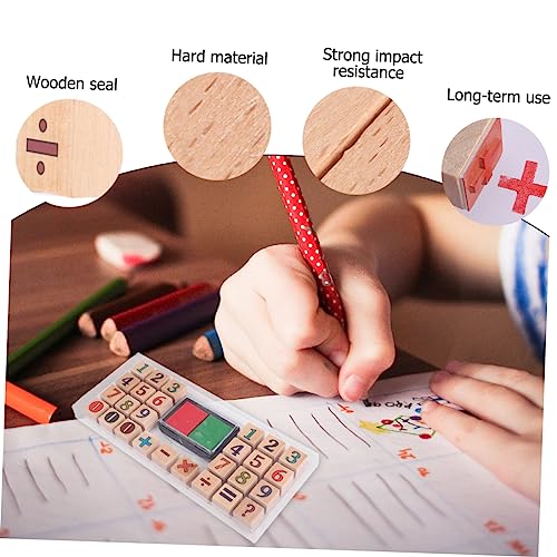 Tofficu 2 Sets kidcraft playset Number Stamps Wooden Stamp kit Wooden Stamp for Scrapbooking Wooden for Card Making Number Stamper Number Signet Stamper Seal die Bamboo Boxed