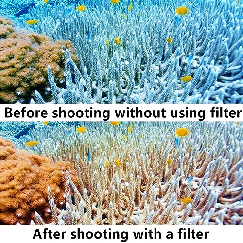 Color Fish Tank, Coral Reef Fish Tank Phone Lens Filter，Remove The Blue Light from The Water Tank and Increase The Color of Coral, Fish, and Plants in The Water. 52mm Orange, Yellow Filters