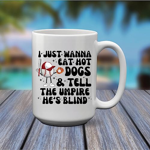 Funny Baseball Gift Idea for Baseball Lovers Umpire Blind Joke 11oz 15oz White Coffee Mug