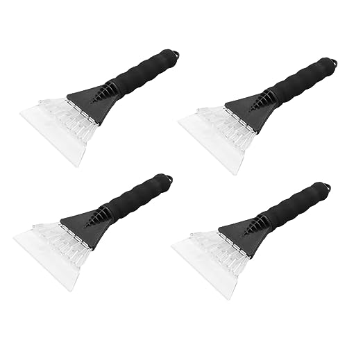 Happyyami 4pcs Snow Shovel Plastic Scraper Blades car Window Squeegee Snow Removal Tool for Window Windshield ice Scraper Plastic Squeegee Frost Scraper car Tools Round Rubber Sleeve Brush