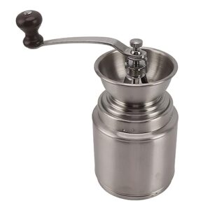 hand crank coffee grinder 304 stainless steel grinding degree, detachable mill with individual bean container, manual operation for home use (large)