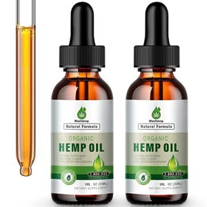 (2 pack) hemp oil organic premium - 2,800,000 maximum strength - 100% natural hemp drops tincture - hemp oils with vegan, non-gmo, grown and made in usa