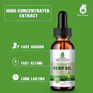 (2 Pack) Hemp Oil Organic Premium - 2,800,000 Maximum Strength - 100% Natural Hemp Drops Tincture - Hemp Oils with Vegan, Non-GMO, Grown and Made in USA