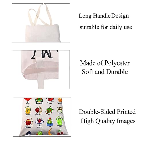 Funny Vegetable Fruit Canvas Tote Bag for Women Vegetable Print Tote Bag Reusable Grocery Bag Fruit Gift for Vegetable Lovers (Vegetable Tote Bag)