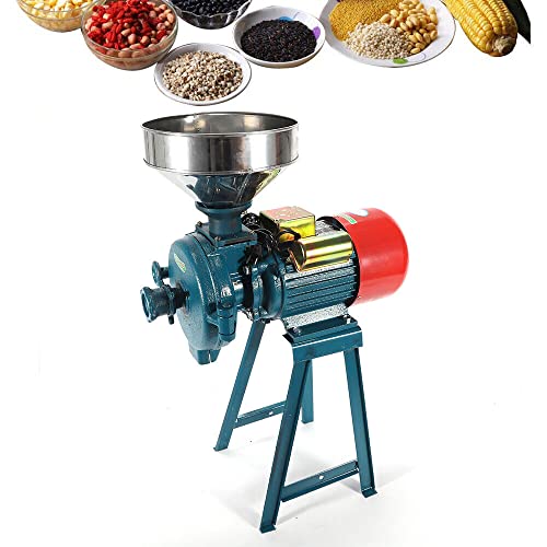 Electric Mill Grain Grinder, 110V 2200W Corn Rice Wheat Sorghum Grinder Machine, Electric Feed Mill Dry Cereals Grinder Machine With Funnel, Commercial Wheat Feed/Flour Dry Cereal Machine