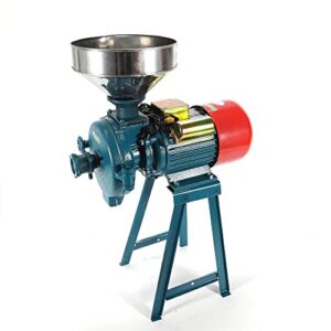 Electric Mill Grain Grinder, 110V 2200W Corn Rice Wheat Sorghum Grinder Machine, Electric Feed Mill Dry Cereals Grinder Machine With Funnel, Commercial Wheat Feed/Flour Dry Cereal Machine