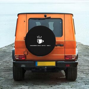 Programmer Needs Food Badly,Funny Tire Cover Universal Fit Spare Tire Protector for Truck, SUV, Trailer, Camper, Rv