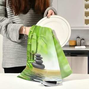 Kigai 1 Pack Zen Basalt Rocks Kitchen Towels Highly Absorbent, Super Soft Dishcloths 18 x 28 Inches Reusable Quick Drying Tea Towels Set for Home,Kitchen Decor