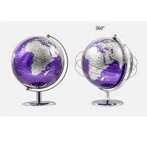 World Globe World Globe Latitude Longitude World Desk Globe With Chrome Metal Base Stand And High Clear Map Earth Globe For Home Office Globes decor (25cm Blue) (25cm Silver With L