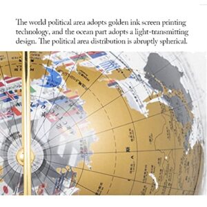 geographic globe Acrylic Clear World Globe Built-in Cube Flag Pattern Rotating World Globe Map With Gold Tripod Stand Geographical Desktop Globe world globe gift (Silver) (Silver)