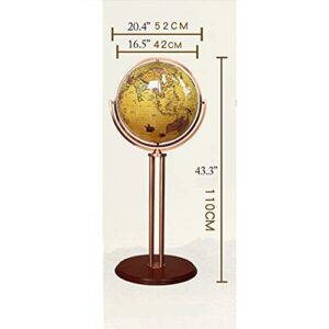 geographic globe 16.5” Diameter Large World Globe Floor Standing Educational Earth Globe With Round Wooden Base Geographic Globes For Home Decor world globe gift (World Globe a) (W