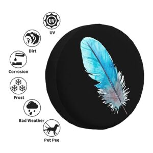 Blue Birds Feathers Painting,Funny Tire Cover Universal Fit Spare Tire Protector for Truck SUV Trailer Camper Rv