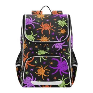 sletend large capacity printing student shoulder bag for children teenagers colorful spider laptop bag school bag for work school, men's and women's travel backpack