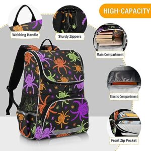 Sletend Large Capacity Printing Student Shoulder Bag for Children Teenagers Colorful Spider Laptop Bag School Bag for Work School, Men's and Women's Travel Backpack