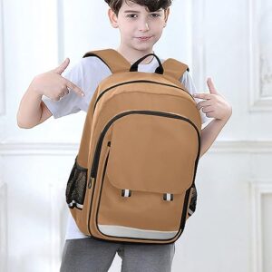 ODAWA Sand Brown Laptop Backpack 16 Inch for Men Middle School Backpack for Boys Book Bags for Boys