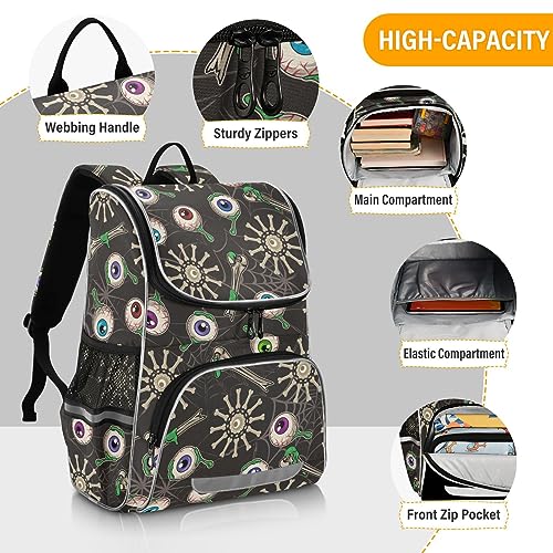 Sletend Large Capacity Printing Student Shoulder Bag for Children Teenagers Eyeball Laptop Bag School Bag for Work School, Men's and Women's Travel Backpack