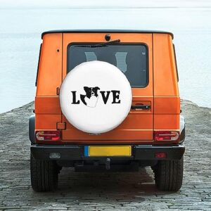 Border Collie Love,Funny Tire Cover Universal Fit Spare Tire Protector for Truck, SUV, Trailer, Camper, Rv