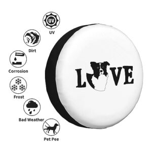 Border Collie Love,Funny Tire Cover Universal Fit Spare Tire Protector for Truck, SUV, Trailer, Camper, Rv