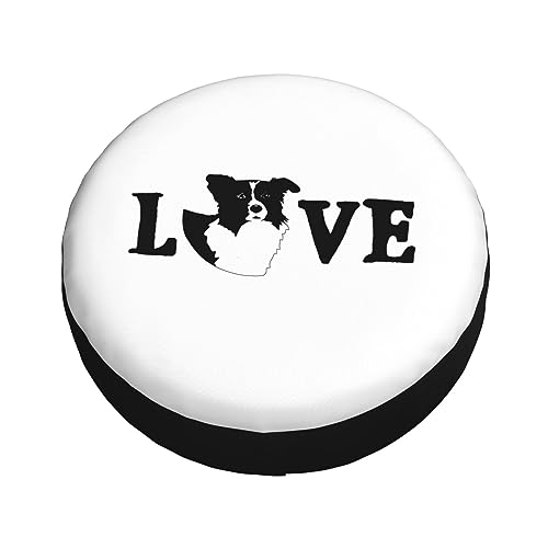 Border Collie Love,Funny Tire Cover Universal Fit Spare Tire Protector for Truck, SUV, Trailer, Camper, Rv