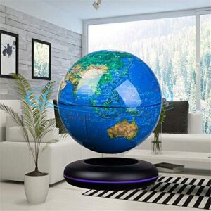 floating globe, 8" magnetic levitation floating globe anti gravity rotating world map led globe for children educational gift