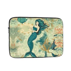 retro mermaid laptop case laptop sleeve laptop bag shockproof protective notebook case laptop cover 15 inch