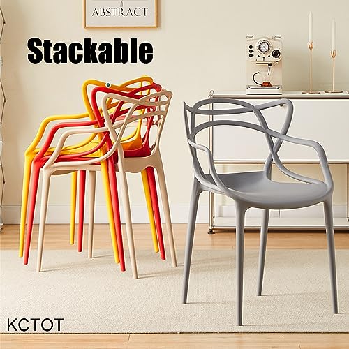 One-Piece Acrylic Stool Arc Backrest Stackable Clear Sitting Stool Ergonomics Transparent Stool Crystal Chair Non-Slip Mat (Color : A)