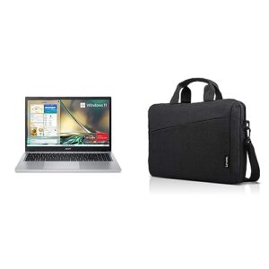acer aspire 3 laptop, 15.6" full hd, amd ryzen 3, 8gb, 128gb ssd, wi-fi 6, windows 11 & lenovo 15.6" laptop shoulder bag, water-repellent fabric