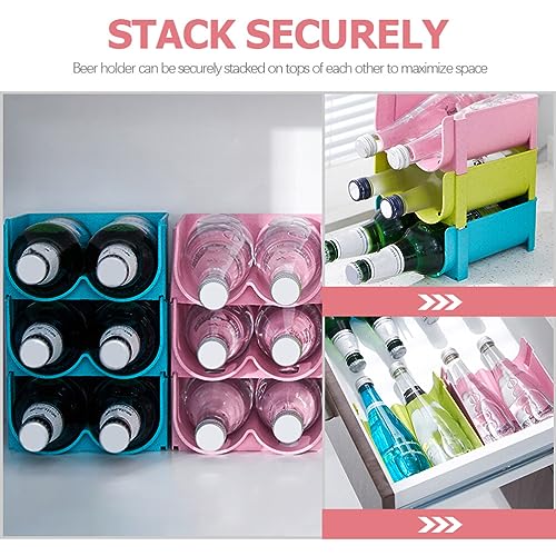 Luxshiny 3Pcs can Rack Free-Standing Bottle Holder Refrigerator can Organizer Fridge Beer Rack Refrigerator Drink Organizer Wine Racks in cabinets Office Drinks Plastic Display Stand