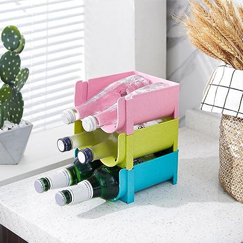 Luxshiny 3Pcs can Rack Free-Standing Bottle Holder Refrigerator can Organizer Fridge Beer Rack Refrigerator Drink Organizer Wine Racks in cabinets Office Drinks Plastic Display Stand