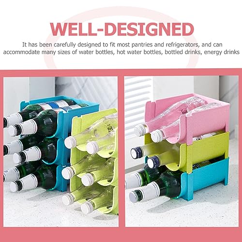 Luxshiny 3Pcs can Rack Free-Standing Bottle Holder Refrigerator can Organizer Fridge Beer Rack Refrigerator Drink Organizer Wine Racks in cabinets Office Drinks Plastic Display Stand