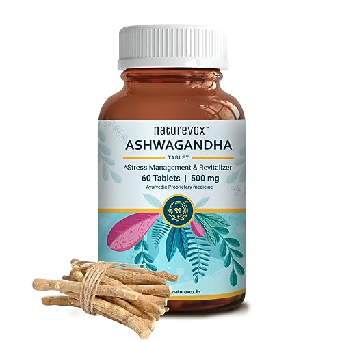 Ashwagandha Tablets - Muscle Strength & Vitality | Stress Relief | Ayurvedic Medicine for Stamina & Performance and Better Sleep, 60 Tablets 500mg