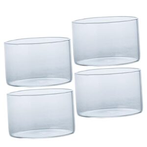 homsfou 4pcs pudding baking mold ice cream bowls glass trifle bowl glass clear container oven safe bowls ramiken glass prep bowls glass kitchen dessert cup ramekins 12 oz oven safe mini