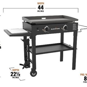 Blackstone 28" Flat Top Grill, Model 1853, 2 Burner Black Gas Griddle with Stand for Camping and Outdoor BBQ, Includes Blackstone Accessories Kit Cast Iron Seasoning and Wholesalehome Gloves and Cloth