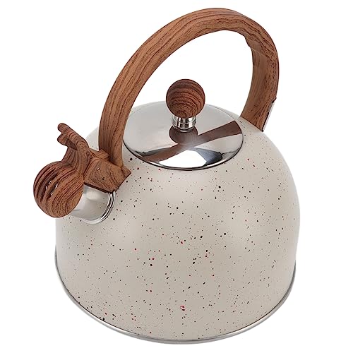 Stovetop Kettle, Whistling Kettle 2.5L Capacity Stainless Steel Stovetop Teapot for Water Boiling (Beige)