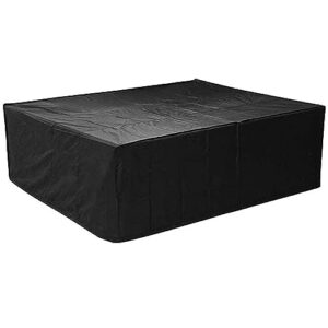 qiny furniture waterproof cover sofa rain garden patio protective cover black and silver，for rattan table cube chair 23.8.23 (color : black, size : 80x80x80cm)
