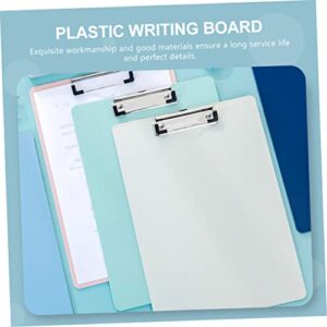 Tofficu 4 Pcs Writing pad exam Paper Clips Pencil Sketch Hand Support Paper folders Office folders a4 Document Holder Conference Note pad Plastic Writing Board Office Clip Boards Letter