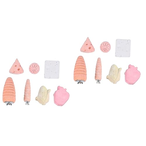 balacoo 14 Pcs pet Molar Stone Rabbit Treats Chinchilla chew Toys Small Animal Toys Rat Calcium Chews Hamster cage Toy Perch Jumping Stand Small pet chew Calcium Stones Small pet chew Toy