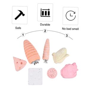 balacoo 14 Pcs pet Molar Stone Rabbit Treats Chinchilla chew Toys Small Animal Toys Rat Calcium Chews Hamster cage Toy Perch Jumping Stand Small pet chew Calcium Stones Small pet chew Toy