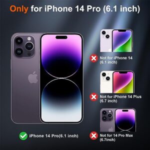 SUPFINE for Magnetic iPhone 14 Pro Case (Compatible with MagSafe) (10 FT Military Dropproof) 2X (Tempered Glass Screen Protector) Non-Slip Phone Case Cover,Black