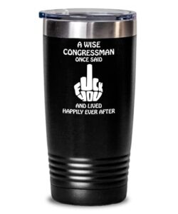 creator's cove congressman rude 20 oz 30 oz insulated tumbler fuck off adult dirty humor, gift for coworker leaving curse word middle finger cup swearing