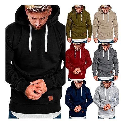 Hoodies for Men, Men's Workout Hoodie Casual Lightweight Gym Athletic Sweatshirts Fashion Pullover Hooded with Kanga Pocket