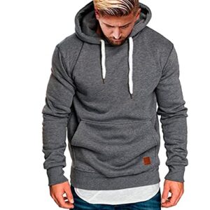 Hoodies for Men, Men's Workout Hoodie Casual Lightweight Gym Athletic Sweatshirts Fashion Pullover Hooded with Kanga Pocket