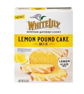 White Lily Lemon Pound Cake Mix, 16.2 OZ Box, Included lemon-flavored glaze mix (PACK OF 3) With Meal Time Prayer Card