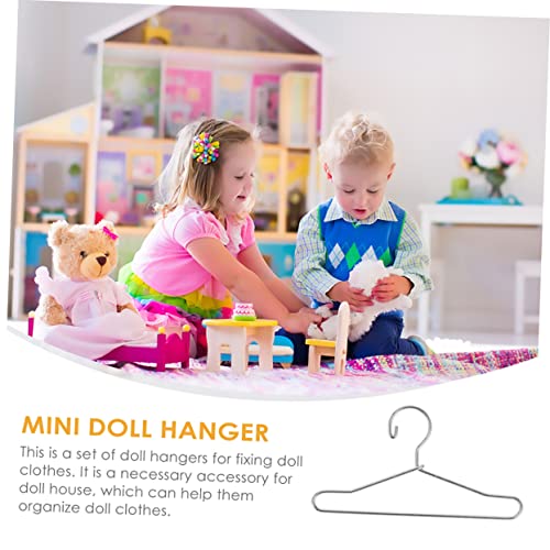 NOLITOY 50 pcs Mini Hanger Toddler Colorful Earrings Baby Metal Clothes Hanger Miniature Coat Hanger Wardrobe Hanger Mini House Supplies Doll Clothing Rack Playhouse Hanger Stand Frame