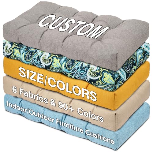 RXASC Custom Bench Cushions,Non Slip Tufted Memory Foam for Indoor Furniture,Patio Furniture Cushions,Durable Stain Resistant Indoor/Outdoor Bench Seat Cushion,Piano Bench/Window seat Cushions