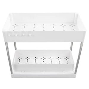 otufan under sink countertop organizer, abs pull-out single-layer under sink countertop organizer storage organizer for kitchen bathroom cosmetic storage(#2)