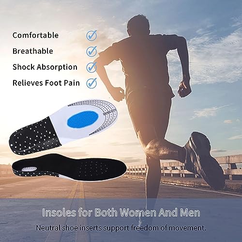 Arch Support Inserts, Plantar Fasciitis Insoles, Shoe Inserts for Women and Men, Heel Pain Relief, Insoles for Standing All Day, Flat Feet Pain Relief, Orthotic Inserts, Breathable & Anti-Slip, S