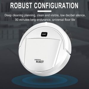 ichuanyi Robot Vacuum Cleaner,Sweeping Robot,Ultra Slim Quiet,Cleans Hard Floors to Medium-Pile Carpets,Integral Memory Multiple Cleaning Modes Vacuum Best (White)